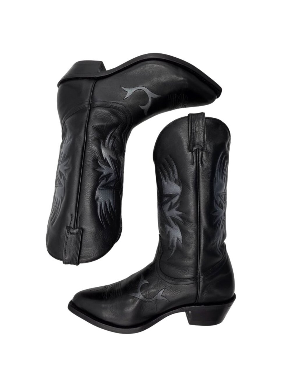 Boulet Mens Size 9.5EE Wide Black Silver Leather Cowboy Western Boots Canada CBC - Picture 8 of 16
